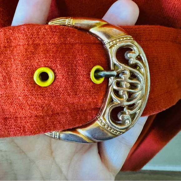 Vintage Orange Belted Sleeveless Dress - Picture 3 of 5